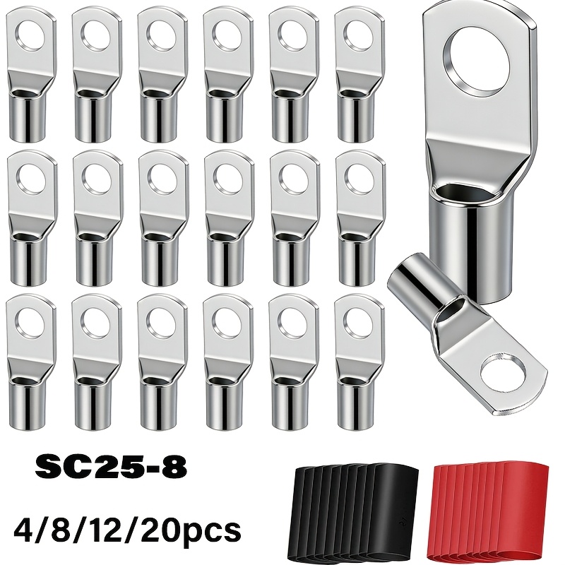 Heat Shrink Tubing - 4/8/12/20 pezzi 6AWG-SC25-8 Terminali per batteria