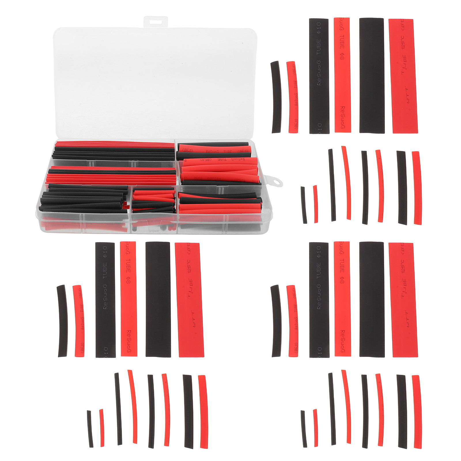 Heat Shrink Tubing - 300 Pezzi di Guaina Termorestringente Nera